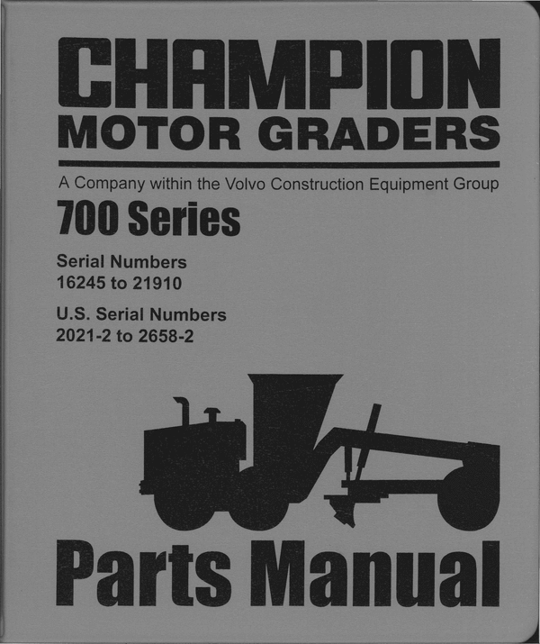 Product picture Champion Grader Series 700, Parts Manual